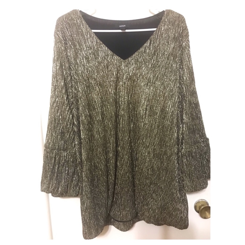 Plus Size Holiday Gold Metallic Top